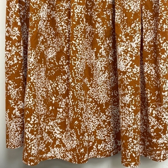 Lapis by Anthropologie Brown White Floral Cotton Blend A-line Dress Size Small - Picture 2 of 14